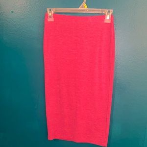 Hot pink bodycon midi skirt